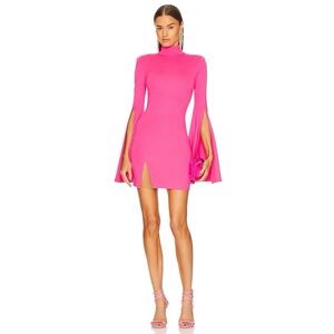 Michael Costello Pink Cape Sleeve Dress